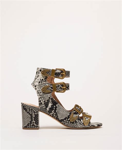 Women's python print sandal 